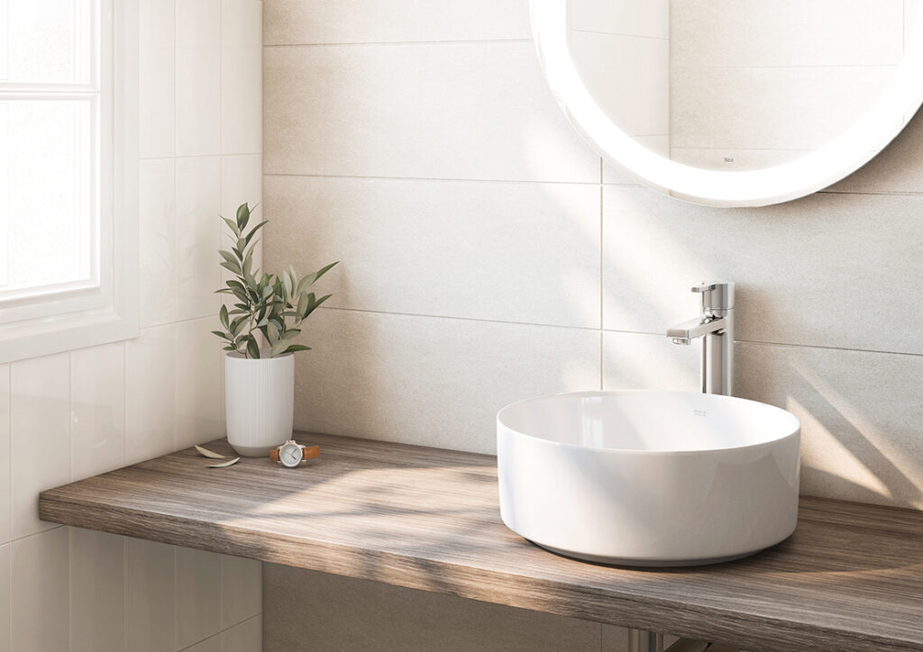 acabados para una encimera de baño de madera