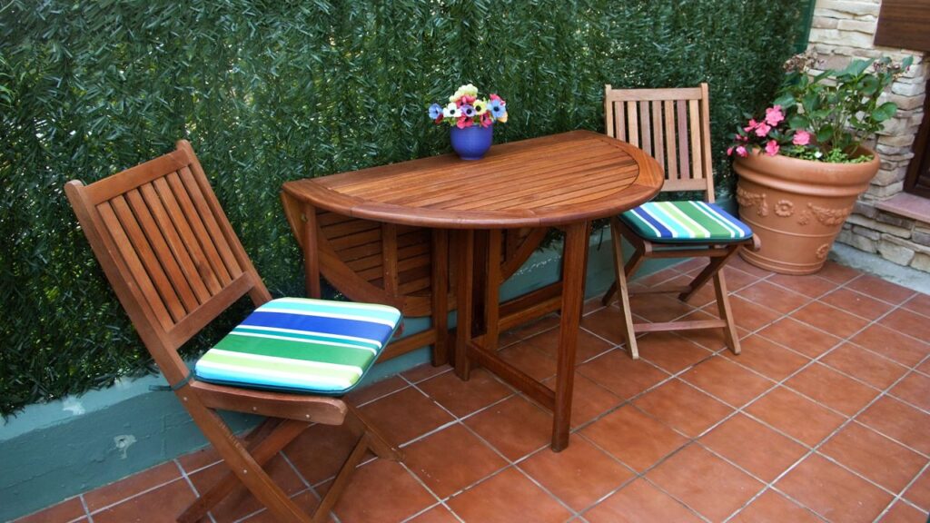 mesa de jardin de madera
