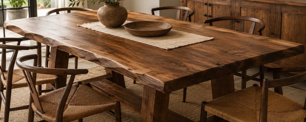 Mesas de madera maciza modernas