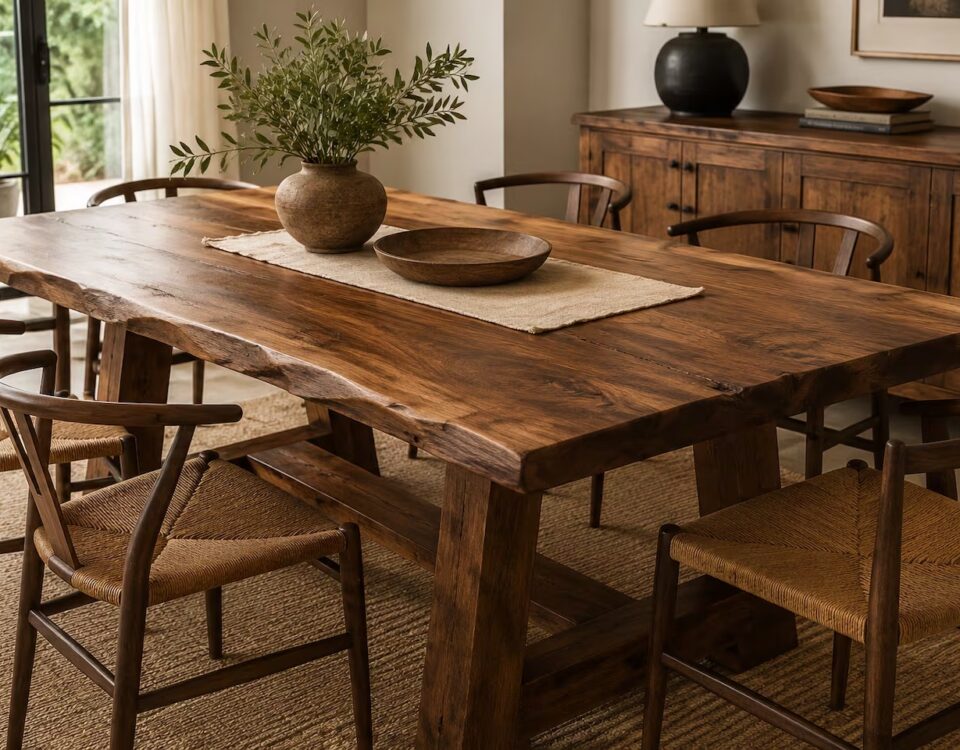Mesas de madera maciza modernas